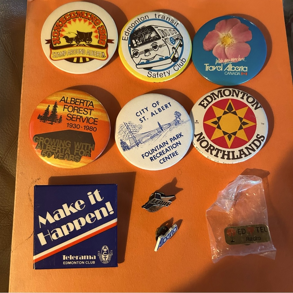 Really Cool Vintage Pin Bundle Featuring 10qty pins including 1 in original bag